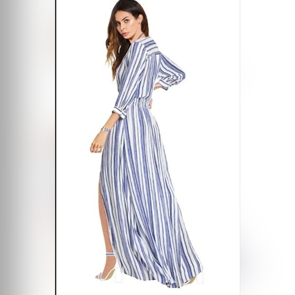 Flowy Boho Button Front Maxi Dress (NWT)Sz (Med) - Picture 2 of 8